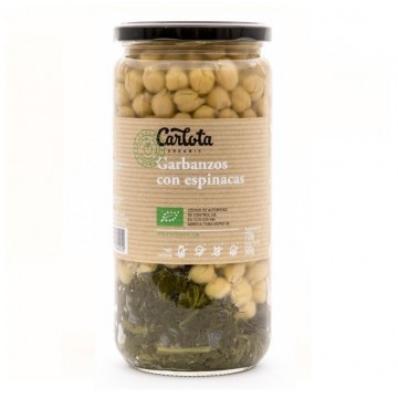 Garbanzos con Espinacas SinGluten Eco Vegan 720g Carlota Organic