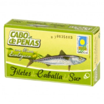 Filetes de Caballa del Sur en Aceite de Oliva Eco 90g Cabo De Peñas