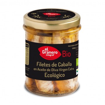 Filetes de Caballa Aceite de Oliva Virgen Extra SinGluten Eco 195g El Granero Integral