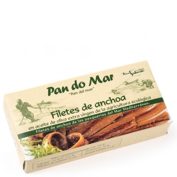 Filetes de Anchoas en Aceite de Oliva SinGluten Eco 50g Pan Do Mar