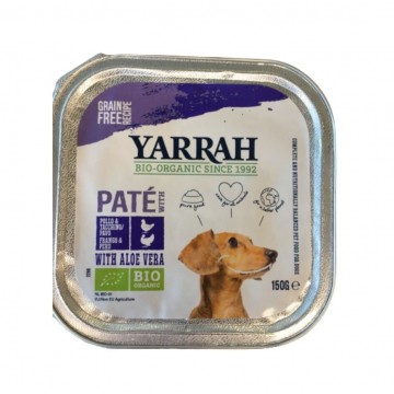 Tarrina Comida de Perros de Pavo y Aloe Vera SinGluten Bio 150g Yarrah