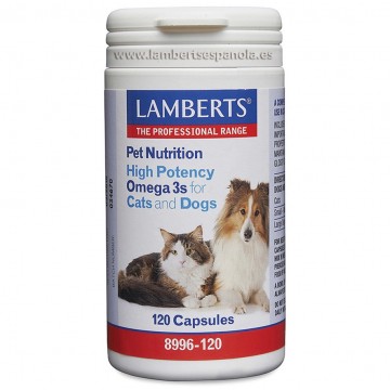 Pet Nutrition Omega-3 Alta Potencia Gatos y Perros 120caps Lamberts