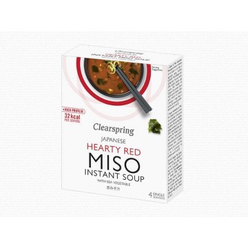 Sopa de Miso Picante con Algas Instantanea Vegan 4 Sobres Clearspring