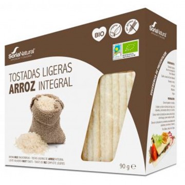 Tostadas Ligeras de Arroz Integral SinGluten Bio Vegan 25x4g Soria Natural