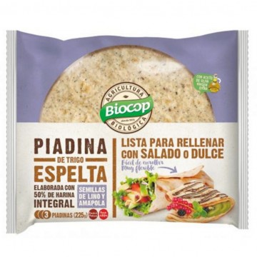 Piadina Trigo Espelta con Semillas de Lino y Amapola Bio 225g Biocop