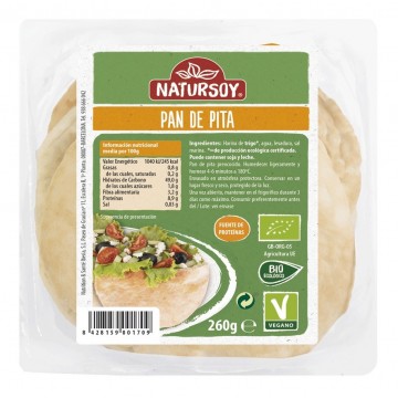 Pan de Pita Bio Vegan 4 Natursoy