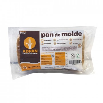 Pan de Molde SinGluten Vegan 310g Adpan