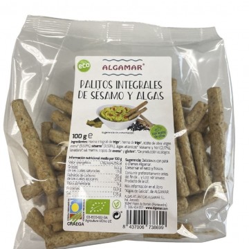 Palitos Integrales de Sesamo y Algas Eco Vegan 100g Algamar