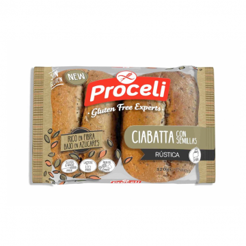 Ciabatta Rustica con Semillas SinGluten 2x60g Proceli