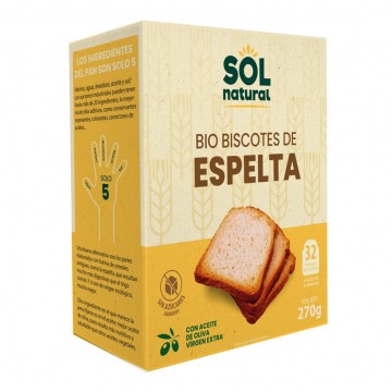 Biscotes de Espelta Bio 270g Solnatural