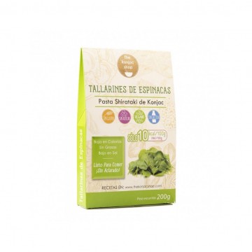 Tallarines de Espinacas SinGluten Vegan 200g The Konjac Shop