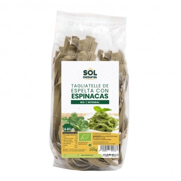 Tagliatelle de Espelta Integral y Espinacas Bio Vegan 250g Solnatural