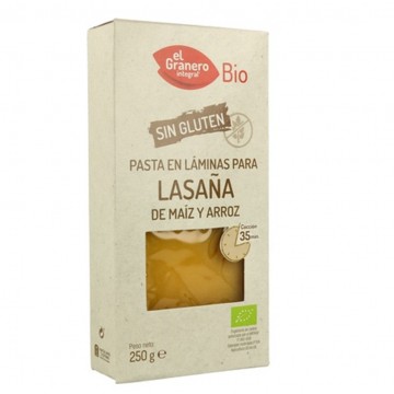 Placas Lasaña de Maiz y Arroz SinGluten Bio 250g El Granero Integral