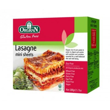 Mini Placas de Lasaña de Arroz y Maiz Vegan 200g Orgran