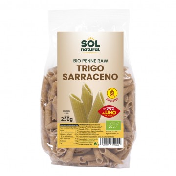 Macarrones Trigo Sarraceno y Lino SinGluten Eco 250g Solnatural