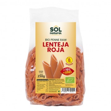 Macarrones Lenteja Roja Penne Raw Bio 250g Solnatural