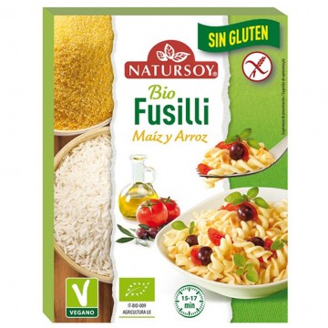 Fusilli Maiz y Arroz SinGluten Bio Vegan 250g Natursoy