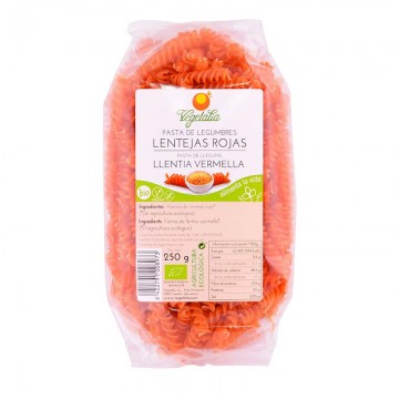 Espirales Lentejas Rojas SinGluten Bio Vegan 250g Vegetalia