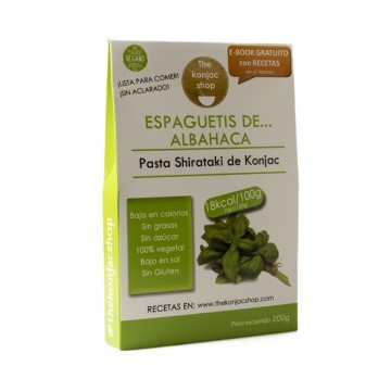 Espagueti de Albahaca Bajo en Calorias SinGluten Vegan 200g The Konjac Shop