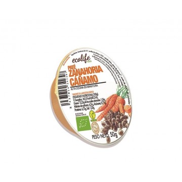 Pate Vegetal de Zanahoria y Cañamo SinGluten Bio Vegan 50g Ecolife Food