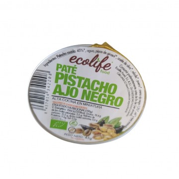 Pate Vegetal de Pistacho y Ajo Negro SinGluten Bio Vegan 45g Ecolife Food