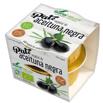 Pate Vegetal de Olivas Negras SinGluten Bio 2x50g Soria Natural