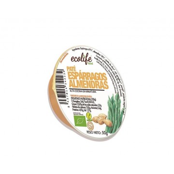 Pate Vegetal de Esparragos y Almendras SinGluten Bio Vegan 50g Ecolife Food