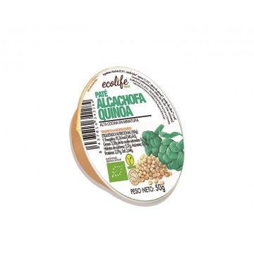 Pate Vegetal de Alcachofa y Quinoa SinGluten Bio Vegan 50g Ecolife Food