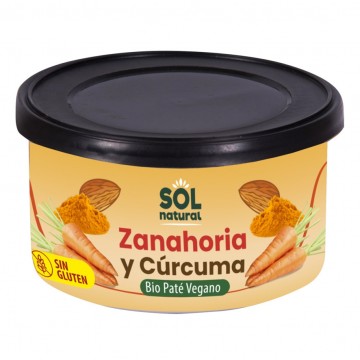 Pate de Zanahoria y Curcuma SinGluten Bio Vegan 125g Solnatural