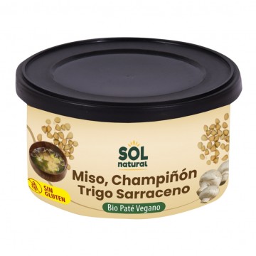 Pate de Miso, Champiñones y Sarraceno SinGluten Bio Vegan 125g Solnatural