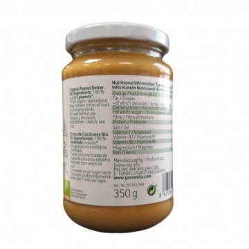 Crema de Cacahuetes SinGluten Bio Vegan 350g Granovita