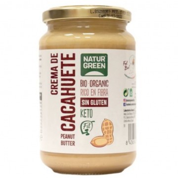 Crema Cacahuete SinGluten Vegan Keto 330g Natur-Green