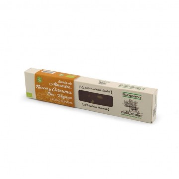 Turron Almendras Nueces y Curcuma Bio 165gr Delicatalia