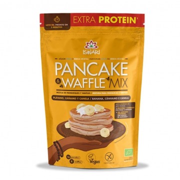 Pancake & Waffle Mix Platano Cañamo y Canela SinGluten Vegan 400g Iswari