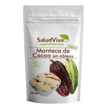 Manteca de Cacao en Obleas SinGluten Eco 250g Salud Viva