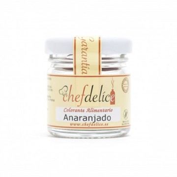 Colorante Anaranjado Polvo SinGluten Vegan 20g Chefdelice