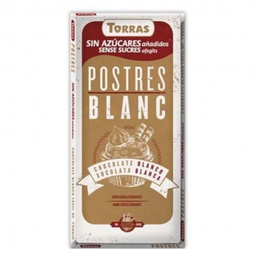 Chocolate Blanco para Postres SinGluten SinAzucar 200g Torras