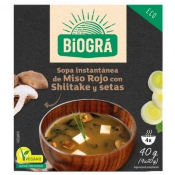 Sopa Miso Rojo con Setas Vegan Bio Sobres Biogra