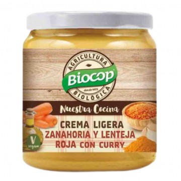 Crema Ligera de Zanahoria y Lenteja Roja con Curry Vegan 295g Biocop