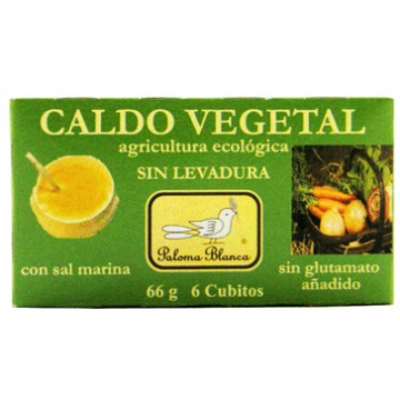 Caldo Vegetal Sin Levadura Bio 6cubitos Paloma Blanca