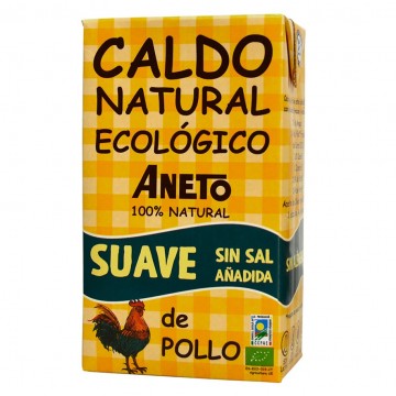 Caldo Suave de Pollo SinGluten Eco 1L Aneto