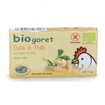 Caldo Pollo y Verduras en cubitos SinGluten Bio 11x6g Bio Goret