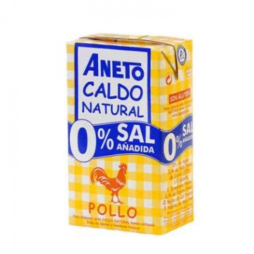 Caldo Natural de Pollo 0% Sal Añadida SinGluten 1L Aneto