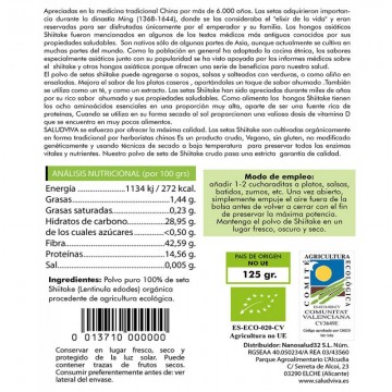 Shiitake en Polvo Eco 125g Salud Viva