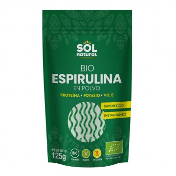 Espirulina en Polvo SinGluten Bio Vegan 125g Solnatural