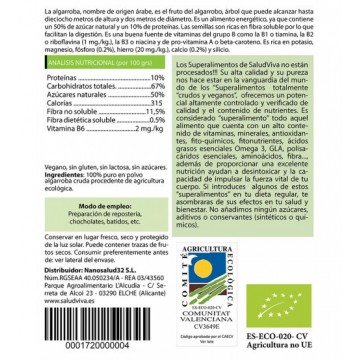 Algarroba Cruda en Polvo SinGluten Eco Vegan 250g Salud Viva