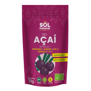 Acai en Polvo SinGluten Bio Vegan 70g Solnatural