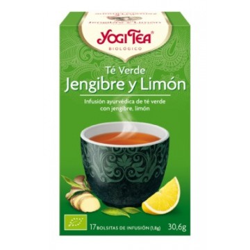 Te Verde Jengibre y Limon SinGluten Bio Vegan 17inf Yogi Tea