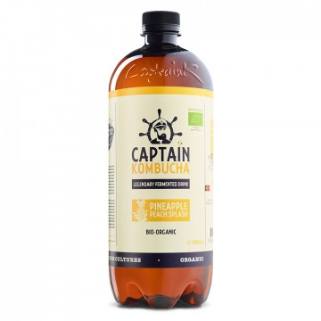 Te Kombucha Piña y Melocoton SinGluten Bio Vegan 1L Captain Kombucha