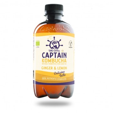 Te Kombucha Jengibre-Limon SinGluten Bio Vegan 1L Captain Kombucha